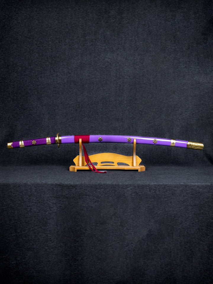Battle-Ready Zoro's Enma Katana & Enma Keychain (Purple) + Stand - Free Samurai Pen - Image 7