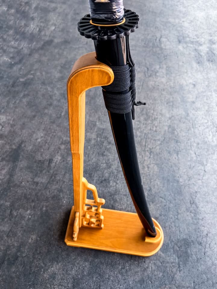 Upright Sword Stand - Light Wood - Image 3